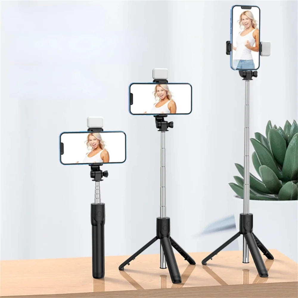 Portable Wireless Bluetooth Selfie Stick Tripod Stand Multifunctional Tripod With Wireless Remote Shutter For IOS Android Phone Qme
