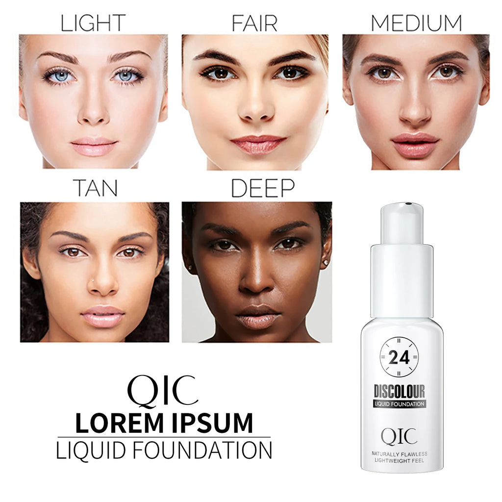 Temperature Change Full Coverage Long Wear Liquid Foundation Matte Natural Moisturizing Waterproof Sweat Resistant Face Makeup Qme