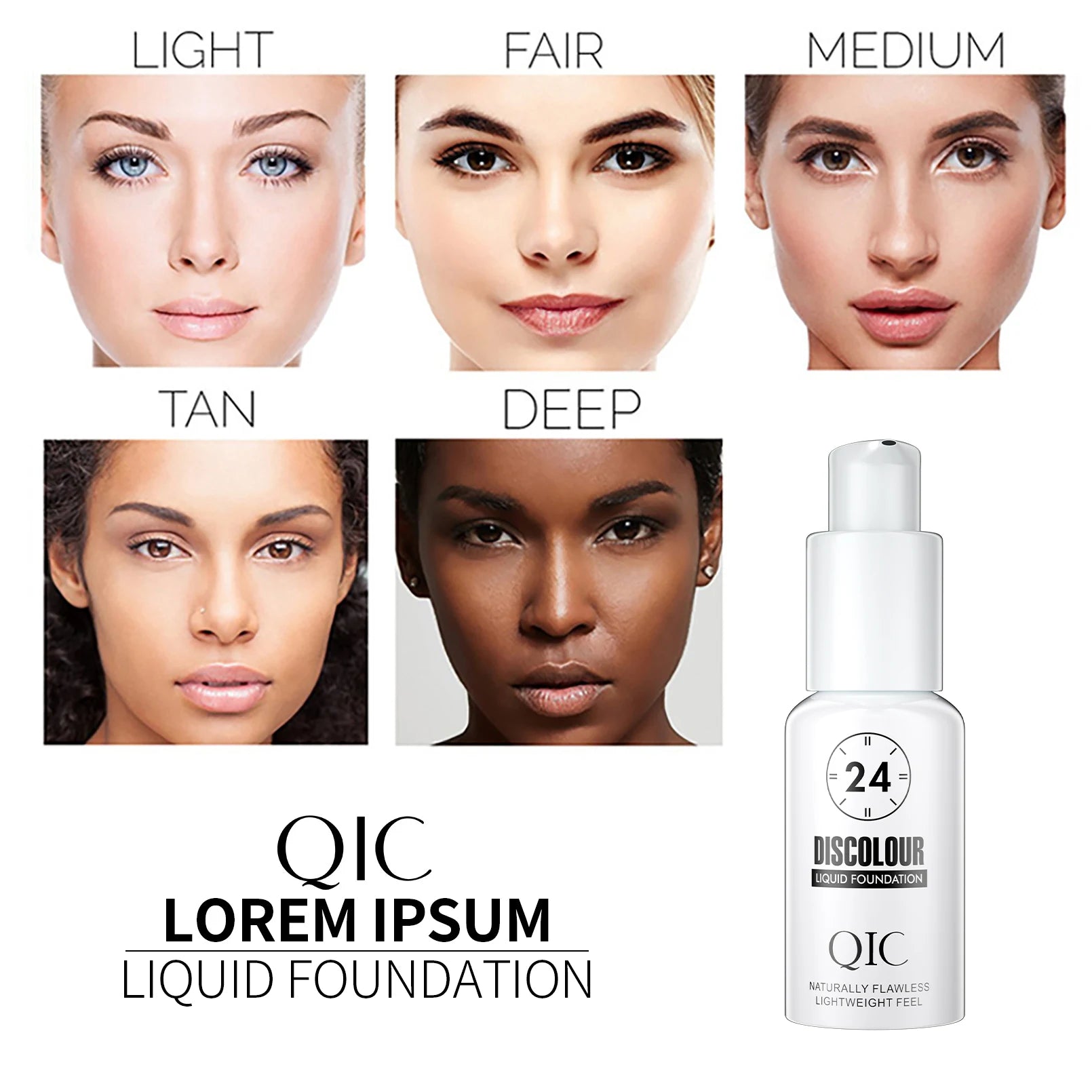 Temperature Change Full Coverage Long Wear Liquid Foundation Matte Natural Moisturizing Waterproof Sweat Resistant Face Makeup Qme