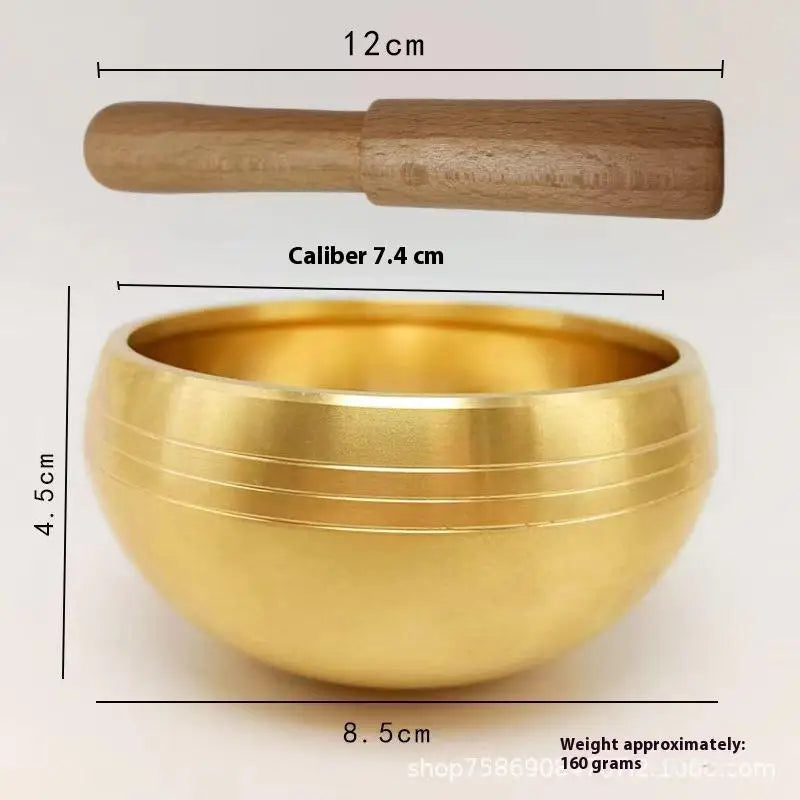Brass Singing Bowl Sanskrit Yoga Meditation Sound Handmade Healing Qme A3