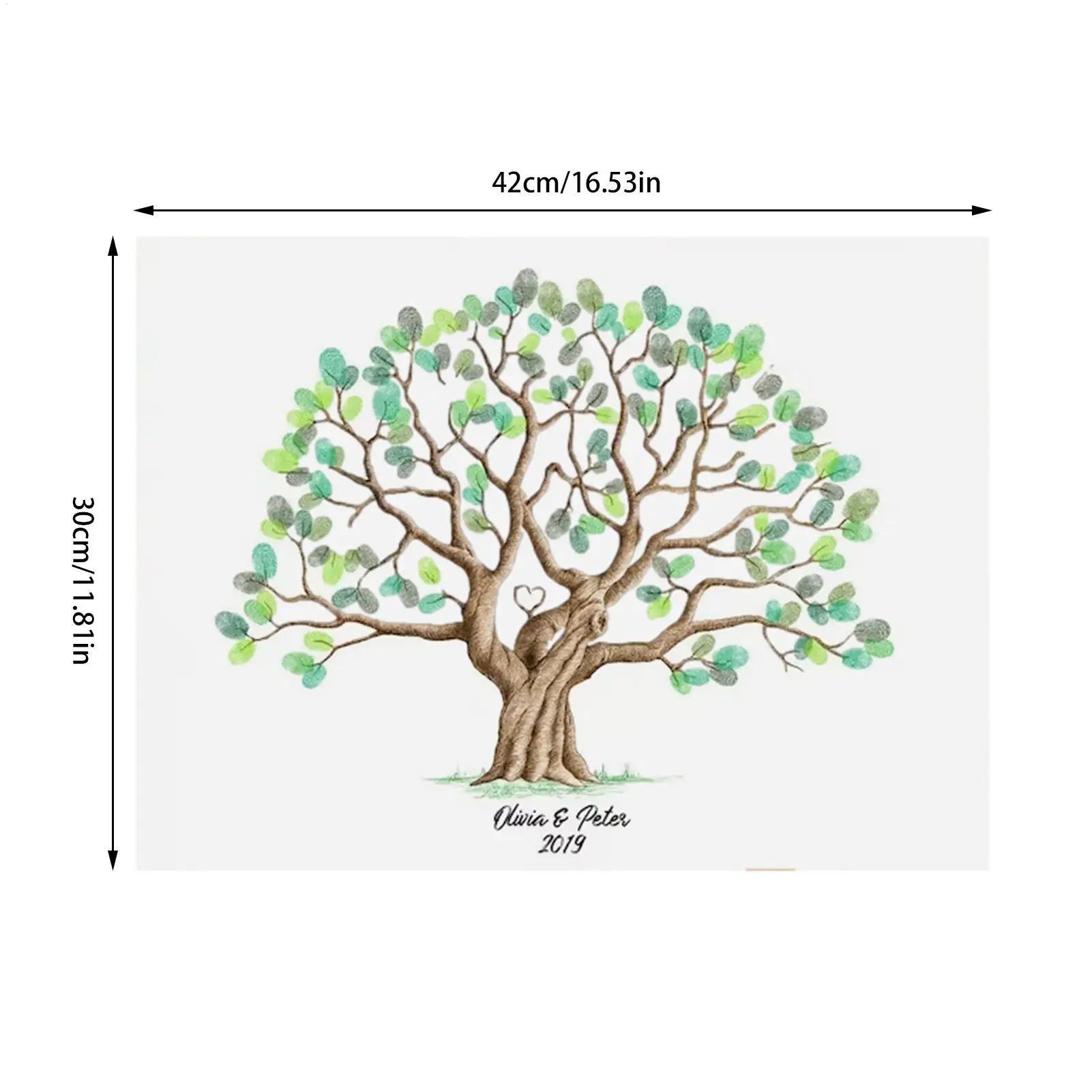 Fingerprint Tree Canvas Wedding Decorative Guest Book Creative Qme