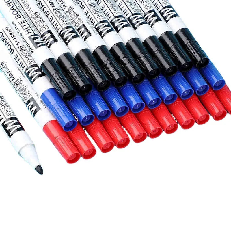 6Pcs/Set Dry Erase Whiteboard Marker Pen Blackboard Pens Thin Nib Black Blue Red Color Erasable Marker Pens Qme