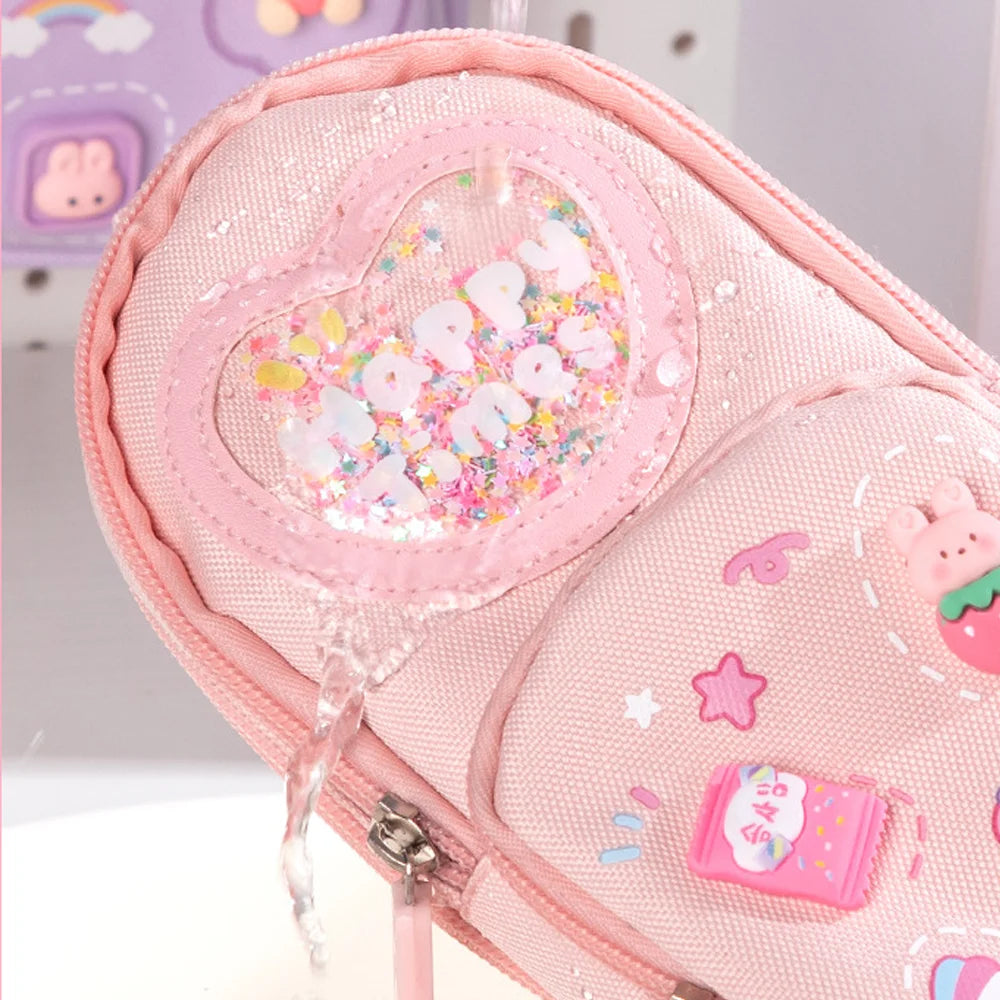 High Appearance Level Large-capacity Schoolbag And Pen Case Primary School Stationery Bag And Box Multi-functional Pen Case Qme