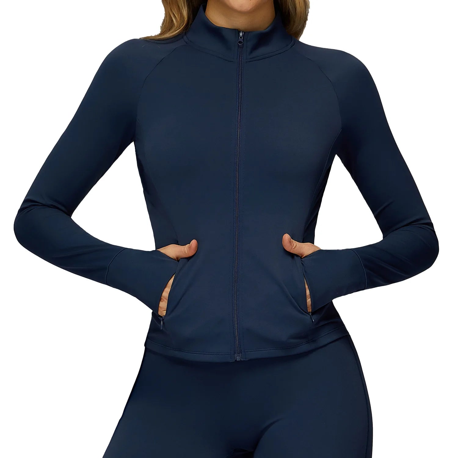 A Summer Ultra-Soft Fabrics Tight Sports Jackets Women Zipper Gym Yoga Clothes Female Quick-Dry Long Sleeve Sportswear Qme