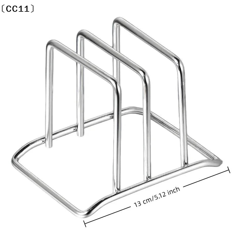 1 3 Space-saving Stainless Steel Pot Lid Cutting Board Organizer Qme