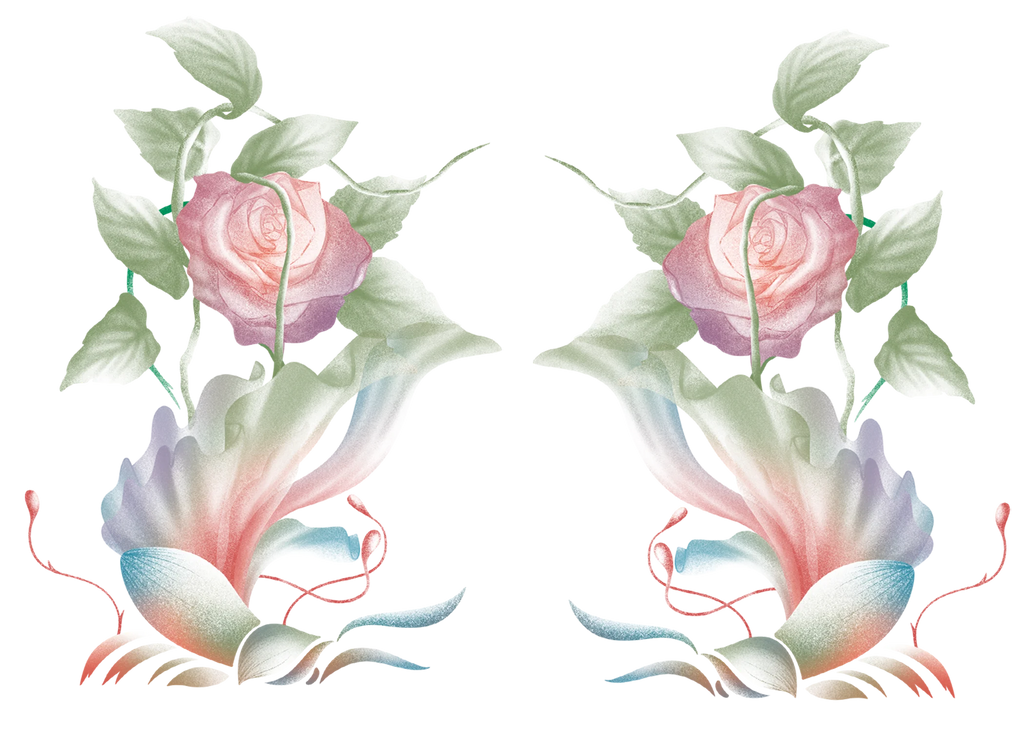 Sexy hip tattoo sticker with vibrant "Twin Bud Seduction" design. Realistic & waterproof, perfect for stylish body art or scar c Qme