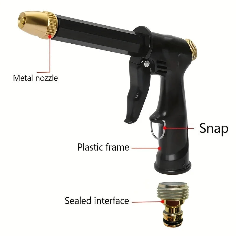 1pc High-Pressure Car Washing Water Gun, Plastic Gun Body, Garden Shower, Multifunction Watering Tool, Powerful Cleaning Qme