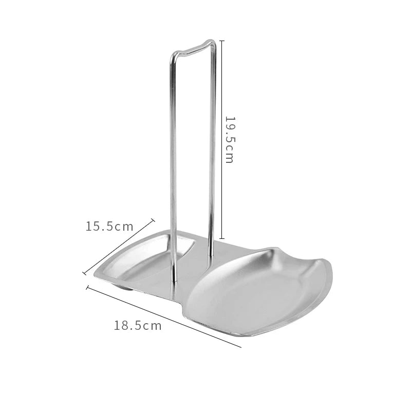 Stainless Steel Pan Pot Rack Cover Lid Rack Stand Spoon Holder Unique Design Holder Kitchen Tool Pot Lid Holder Spoon Rest Qme Stainless Steel