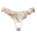 Sweet Romantic Lace Thongs Hollow Out Low-waist Underwear Women Qme White M 1pc