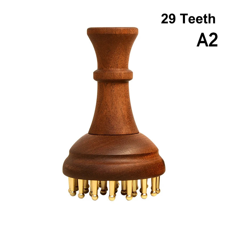 Brass Bead Massage Gua Sha Comb Meridian Brush Handle Point Massager Qme A2