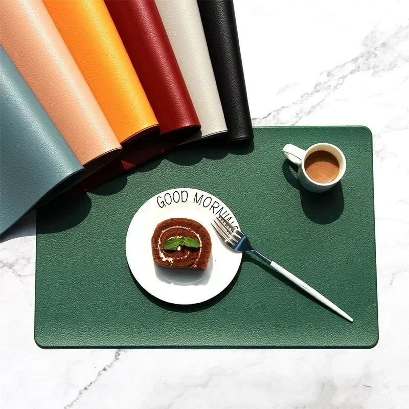 Nordic Home Decor Household Leather Placemat Hotel Restaurant Western Qme