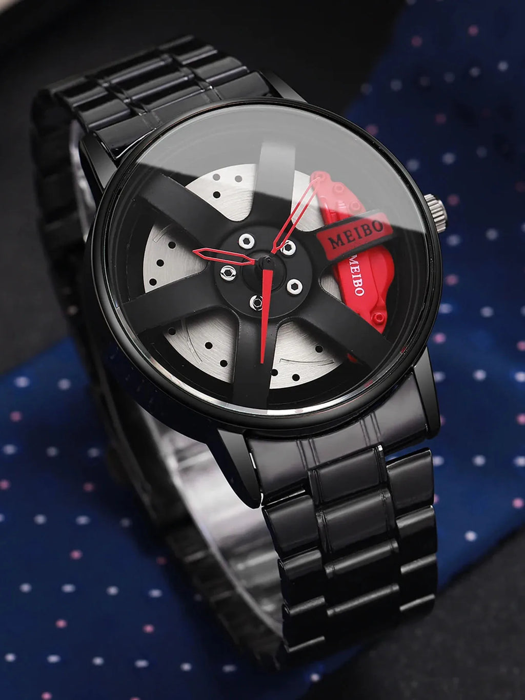 4-piece set of non mechanical wheels, trendy fully automatic quartz movement, men's watch, fashionable men's watch set Qme