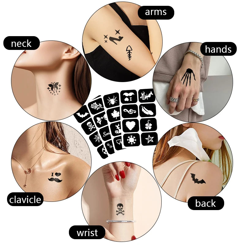 Reusable Temporary Tattoo Body Glue Multipurpose Stencil Glitter Qme