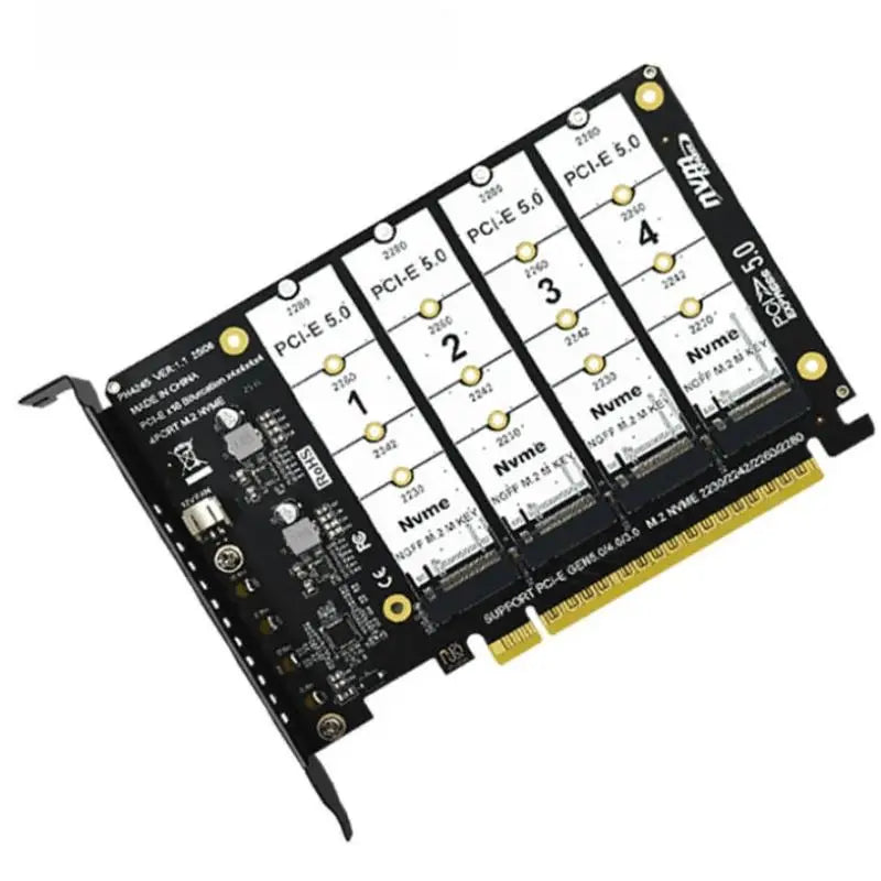 PCIE5 0 X16 Solution 4 Port NVME Drives Accommodates M 2 Sizes 2230 Qme