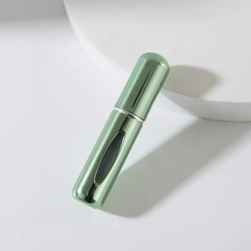 1/3/5/10pcs travel Leak portable mini perfume bottle with Bottom Fill Function aluminum refillable 5ml spray bottle Qme brilliant green Metal 5ml