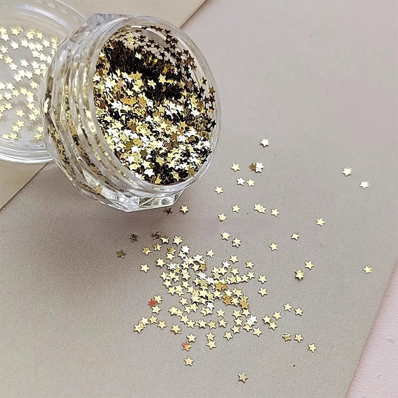Mini Sparkling Star Nail Glitter Pentagram Decoration Salon Design Qme Gold