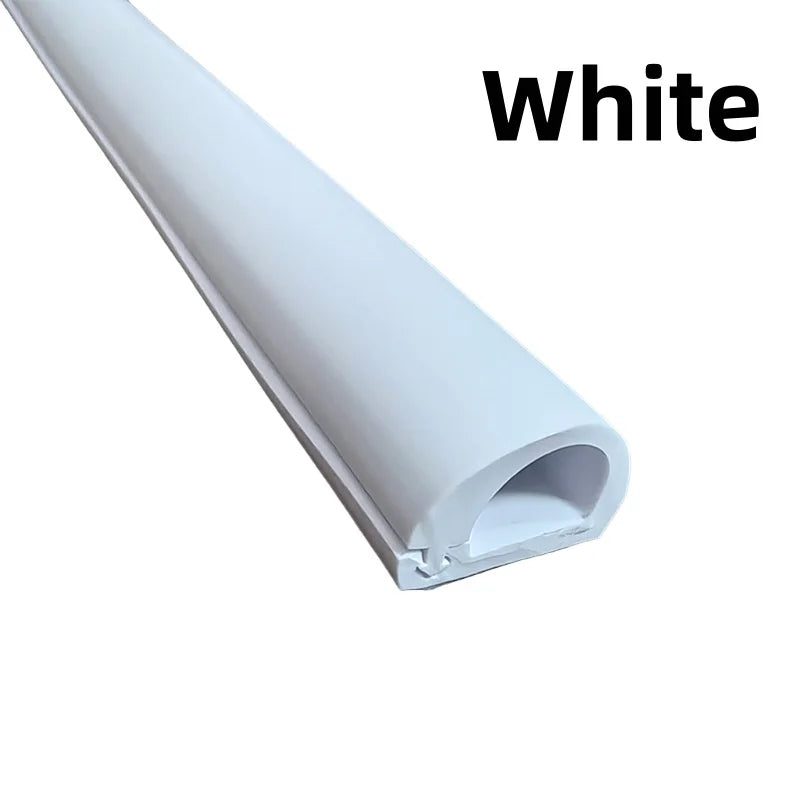 1/2/3m Floor Cable Cover Self-Adhesive Cable Anti Extrusion Extension Wiring Duct Protector Wire Organizer for Floor Desk & Wall Qme K15-White 2m