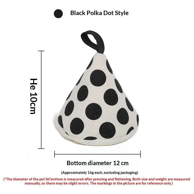 Cotton Linen Polka Dot Triangular Pot Handle Holders Heat Insulation Hanging Loop Perfect For Kitchen Cooking Baking Qme D