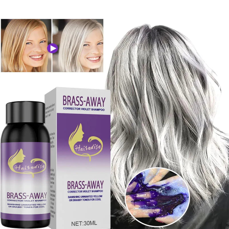 Purple Hair Dye Shampoo for Blonde to Cover Gray Non-irritating Hair Fading Yellow After Bleach Hair Shampoo Gray Hair Remedy Qme 1pc