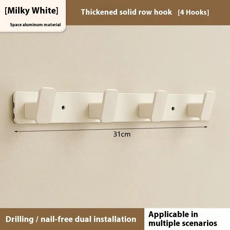 Drill-free Hanging Hook Wall Strong Self Adhesive Hanger Sticky Qme White 4Hook