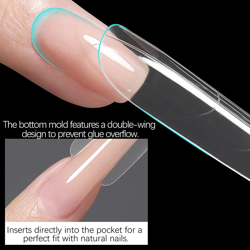Box Sandwich Dual Nail Forms Oval Extension Form Bottom Quick Qme