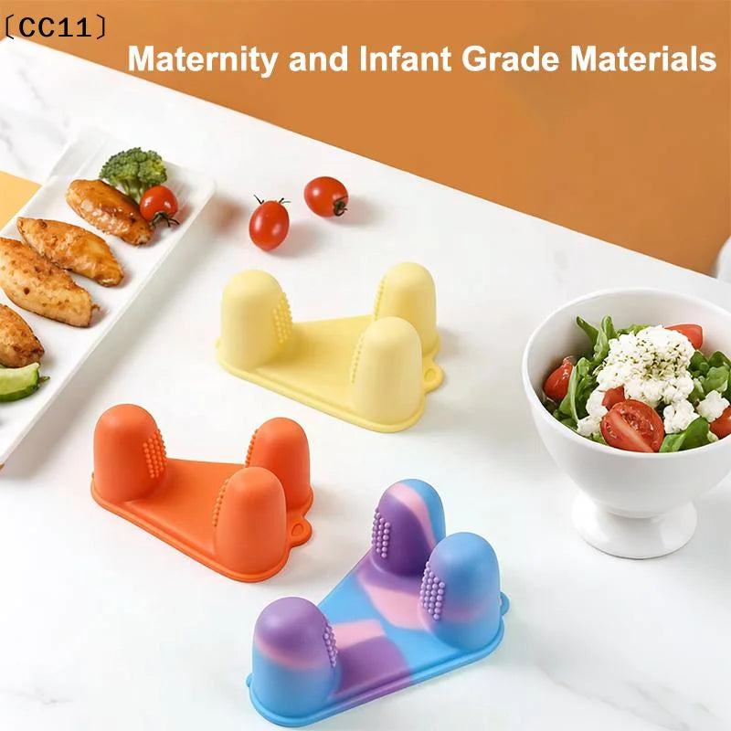 Silicone Snacks Finger Cover Oil-proof Dirt-proof Food Clips Non-slip Qme