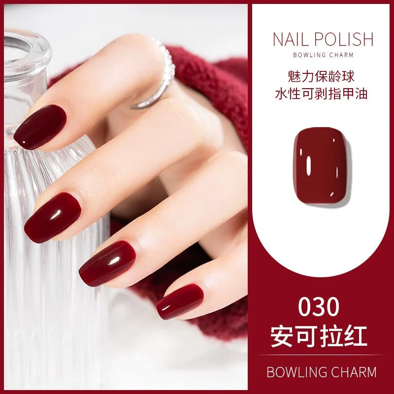 40 Colors New Nail Polish for Summer Water-based Quick Drying Tearable Nail Art Semipermanent Monochrome No Baking Lamp Varnish Qme 030