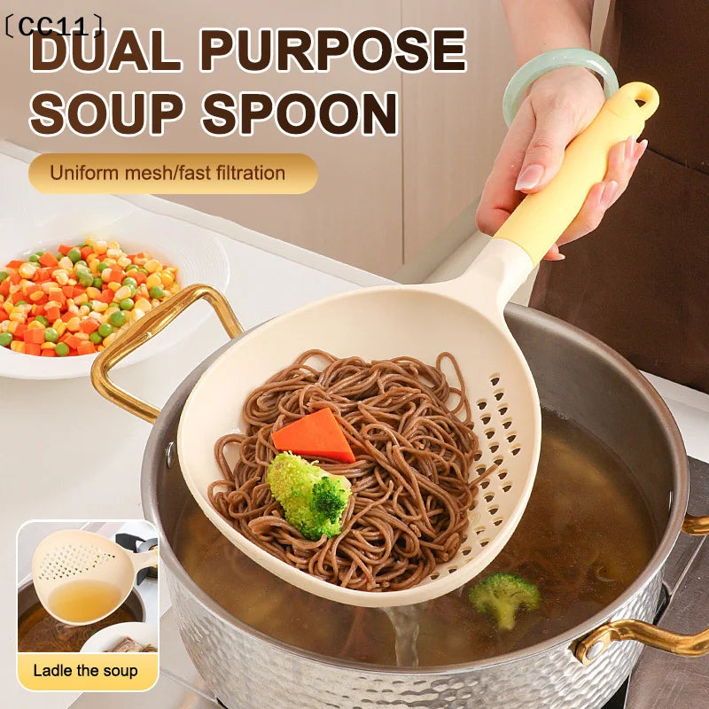 2in1 Soup Ladle Colander Big Heat Resistant Kitchen Strainer Qme