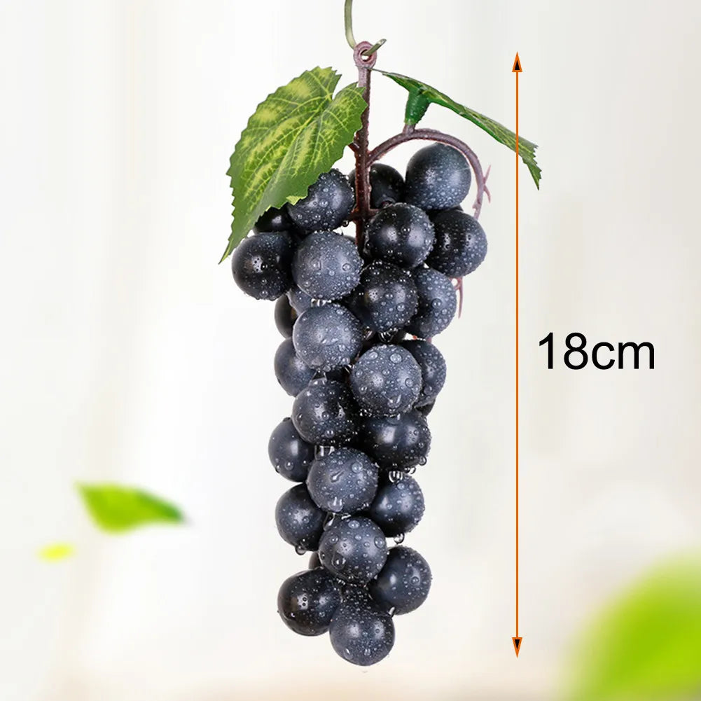 Artificial Grapes Cluster Matte Finish Fake Grapes Bunch 18pc Artificial Decorative Grape Ornaments Grape Wine Fruit Party Decor Qme 36 black grapes