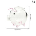 Gold Glass Pig Ornaments Portable Coin Bank Saving Box Mini Money Jar Qme S2