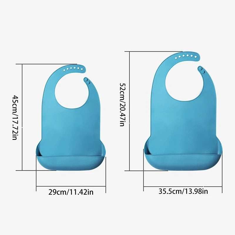 Silicone Bib Protector Waterproof Adult Mealtime Anti-oil Disability Qme