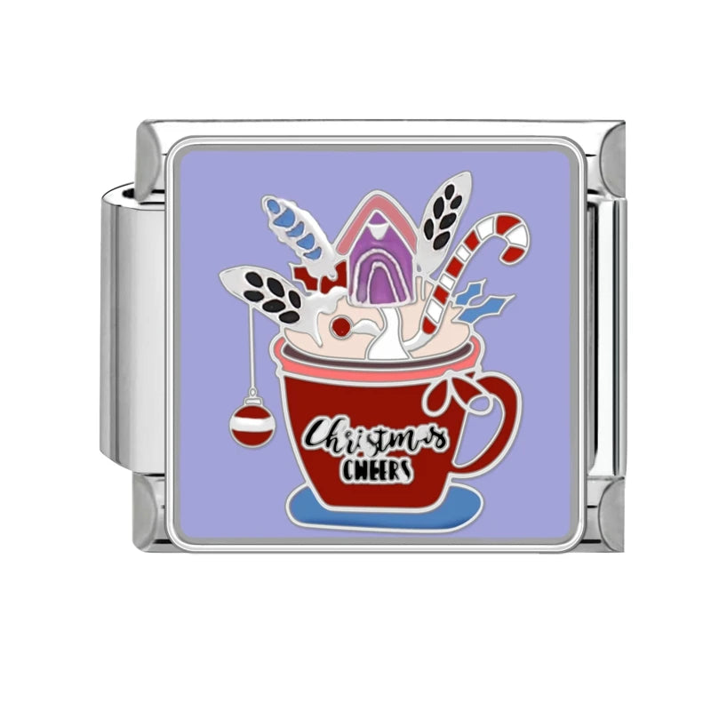 Fashion 2025 Colorful Christmas Socks Snowman Deer Italian Charms Fit