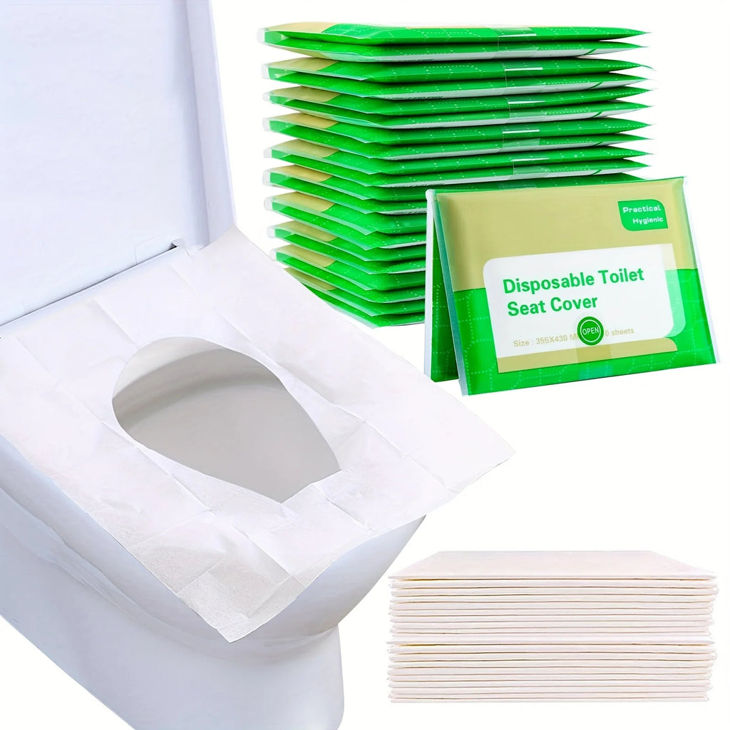 10pcs/pack Disposable Toilet Seat Covers, Soft Non-Woven Fabric, Flushable Bathroom Accessories for Airplane, Road Trips Qme