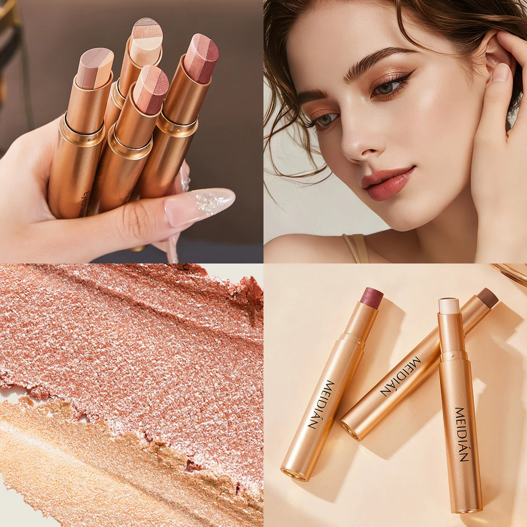 Three Eye Shadow Stick Waterproof Sweat Resistant Easy Apply Suitable Qme