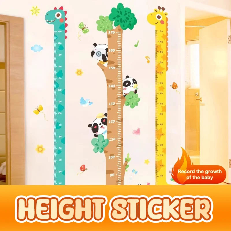 Wall Height Measuring Ruler Stickers Kids Room Kindergarten Decor Qme