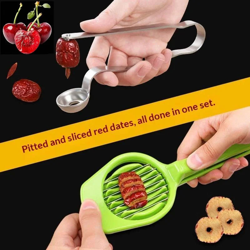 Stainless Steel Jujube Pitter Slicer Cherry Non Slip Handle Easy Use Qme