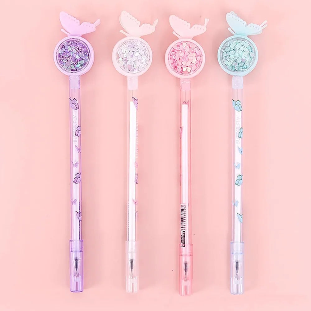 Butterfly Gel Ink Pen Novelty Holiday Pen with Black Ink, Suitable for Nurses, Students,Teachers, Classroom Office Supplies Qme
