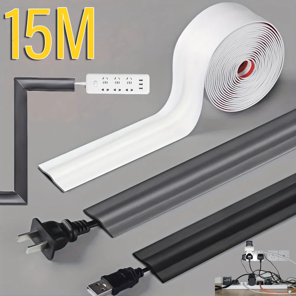 Cable Management Self-Adhesive PVC Insulated Cable Protector Wear Resistant Cable Cover Flexible Wire Arrangement For Office Qme