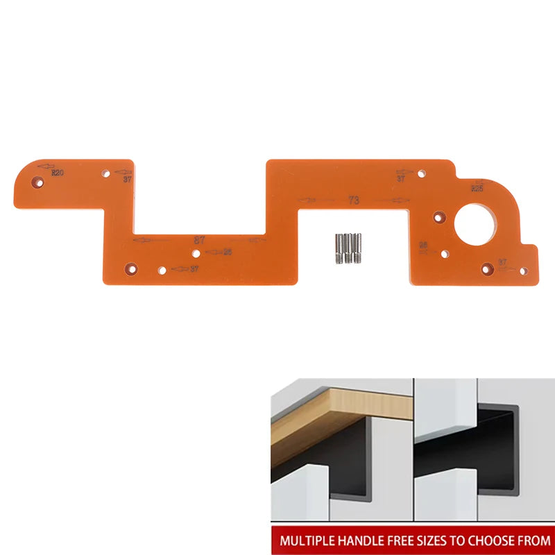 Handle Cabinet Door Invisible Embedded Slotting Template Slot Qme
