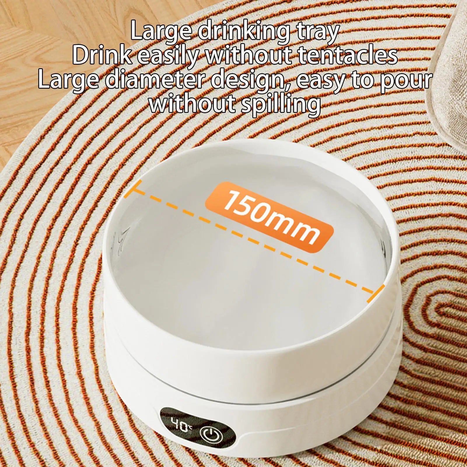 Heated Water Bowl for Dogs 4 Temperature Settings Pet Drinking Plate Thermal Heated Water Bowl for Chickens Ducks Birds Animals Qme
