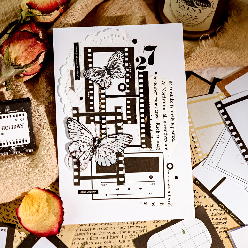 50 pcs INS Label Scrapbooking stickers Diy Planner Diary Album Collage material Hand Account junk journal supplies Qme