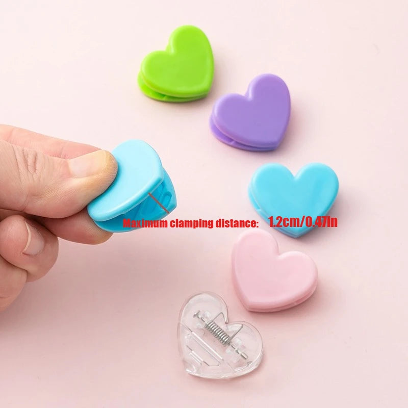 Multi functional love clip, colorful storage corner clip, simple ins file, hand account, bill clip, sealing clip Qme