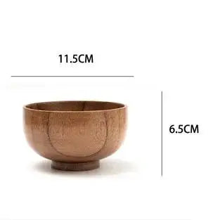 Japanese Style Jujube Wooden Bowl Round Large Soup Bowl Creative Children's Rice Bowl Tableware Vintage Wooden Bowls Tableware Qme C