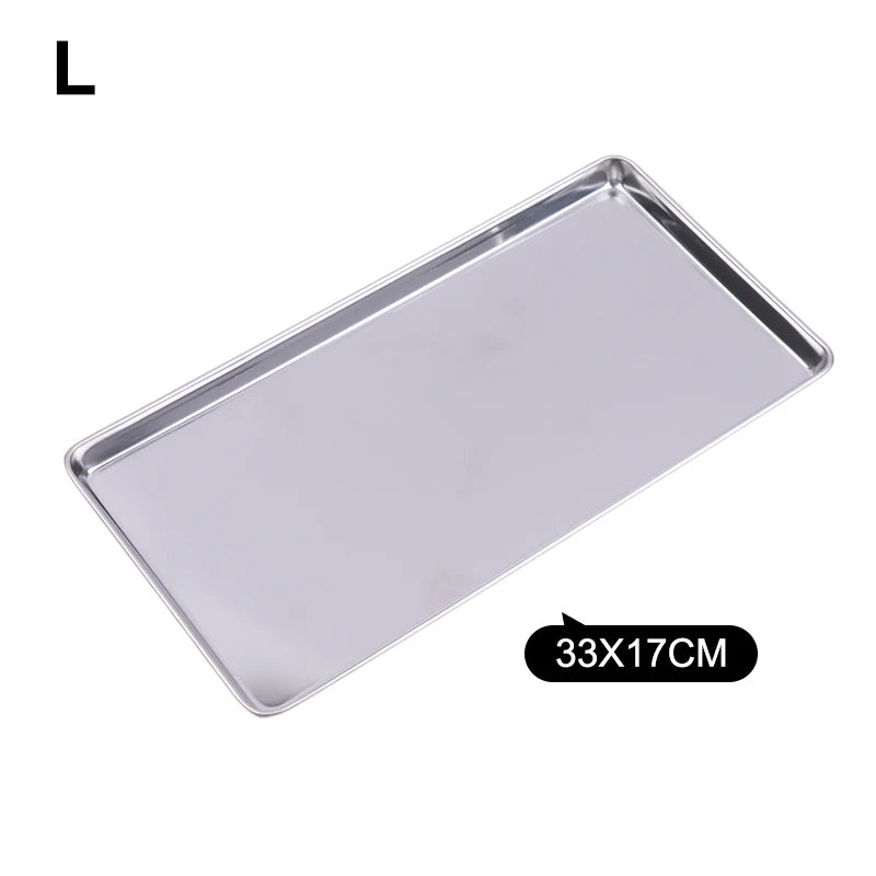 Dish Organizer Tray Home Decor Nordic Stainless Steel Rectangular Qme L