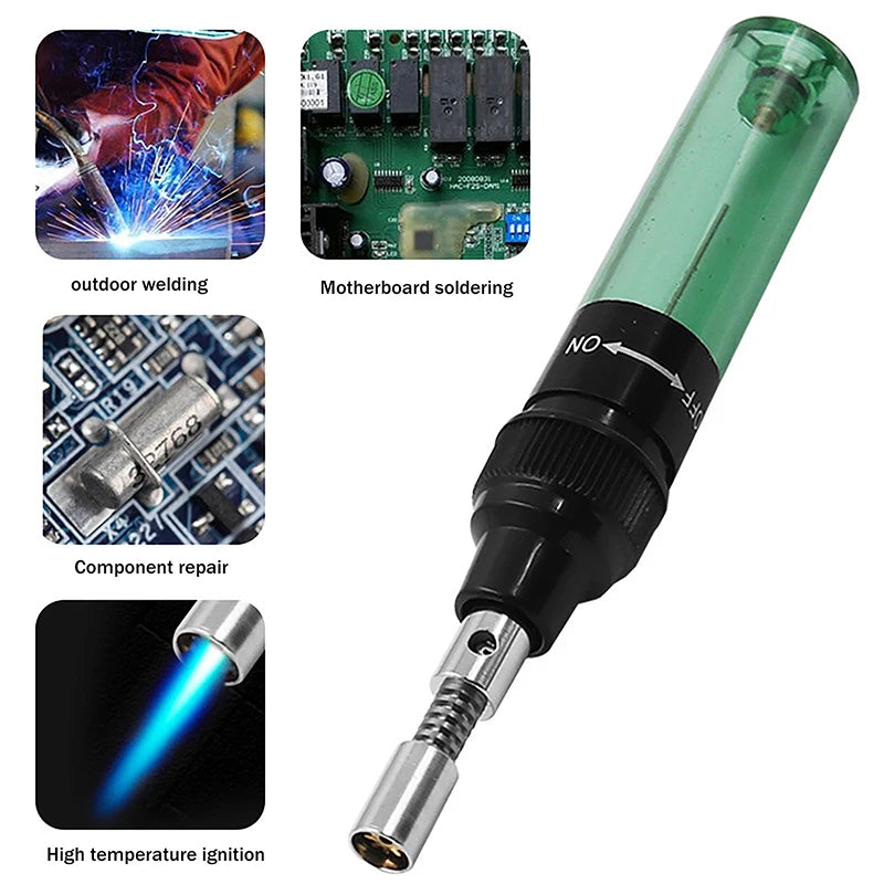 1Pc Portable Soldering Iron Kit 1300 Celsius Welding Pen Burner Blow Torch Gas Soldering Iron Cordless Butane Tip Tool. Qme