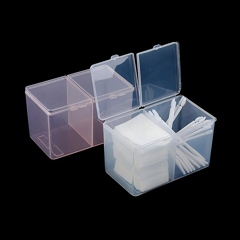 Holder Container Case Independent Double-compartment Cotton Pads Swab Qme