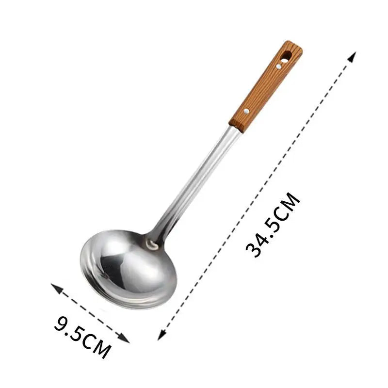 Durable Stainless Steel Wok Spatula Long Handle Kitchen Gadgets Qme Soup spoon