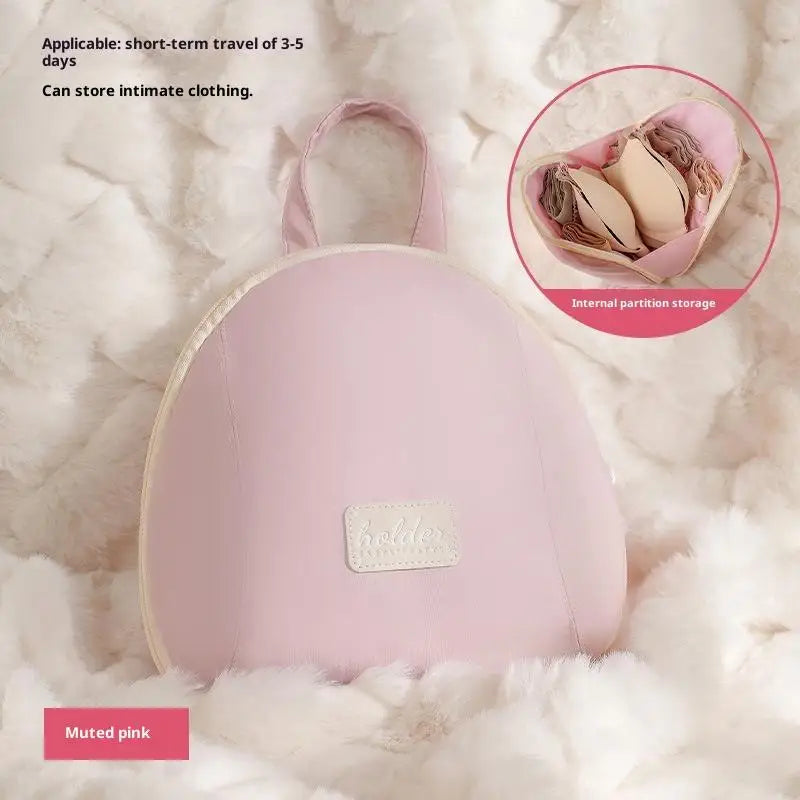 Travel Underwear Socks Bra Organizer Bag Polyester Fiber Handheld Qme Pink