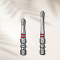 2pcs Diamond Anti-Slip PH2 Screwdriver Bits, 50mm+65mm, S2 Steel, Magnetic High Hardness, Fits 1/4" Hex Shank Impact Drills Qme 2pcs