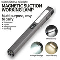 COB LED Work Light Rechargeable Pen Clip Flashlight Strong Magnetic Qme Dark Grey